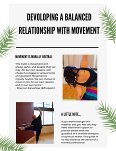 Developing A Balanced Relationship With Movement